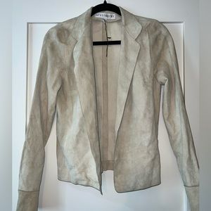 Apostrophe suede cream / light olive blazer. Size 38 EU. S/M in U.S.